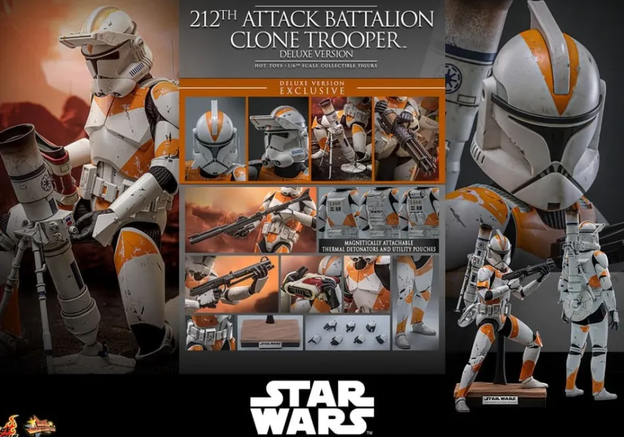 Star Wars: The Clone Wars Actionfigur 1/6 212th Attack Battalion Clone Trooper Deluxe Version 30 cm