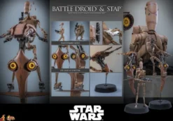Star Wars: The Phantom Menace Movie Masterpiece Actionfiguren Set 1/6 Battle Droid & STAP 32 cm