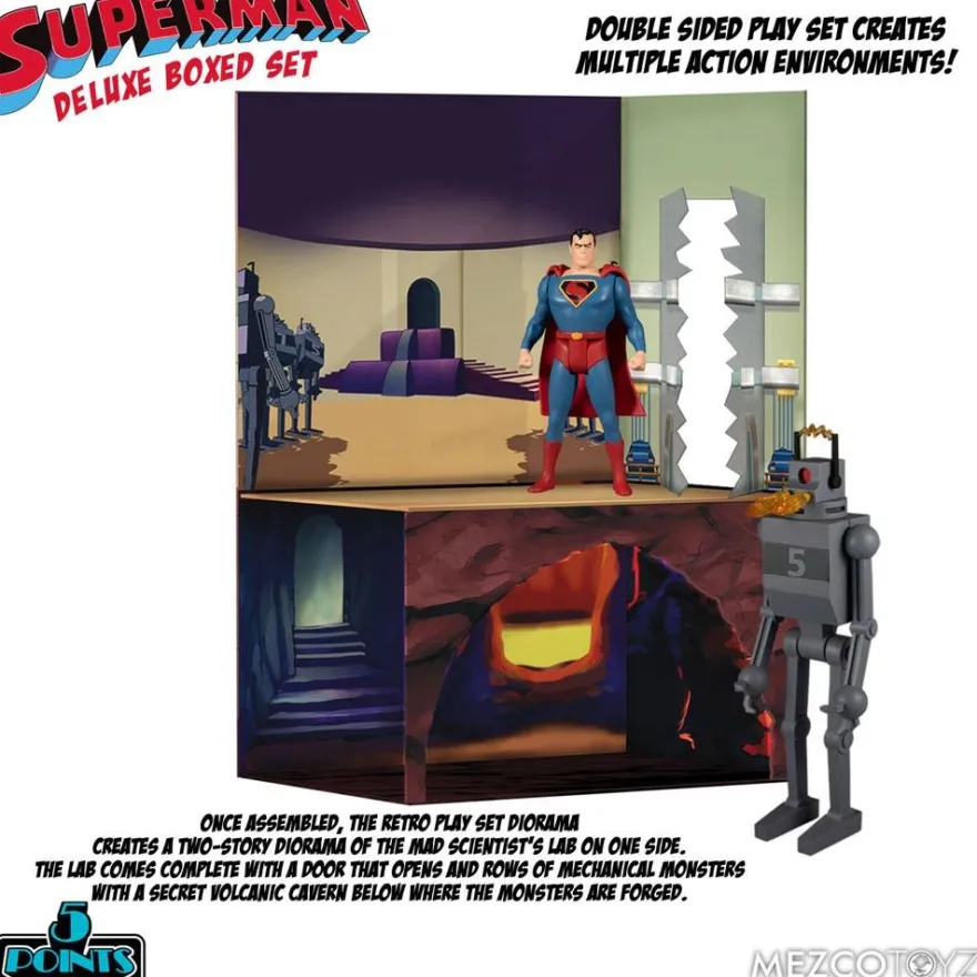 Superman The Mechanical Monsters (1941) '5 Points' Actionfiguren Deluxe Box-Set