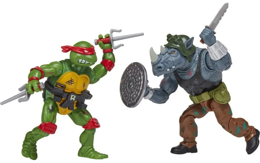 Teenage Mutant Ninja Turtles: Remastered Actionfiguren Raphael vs. Rocksteady
