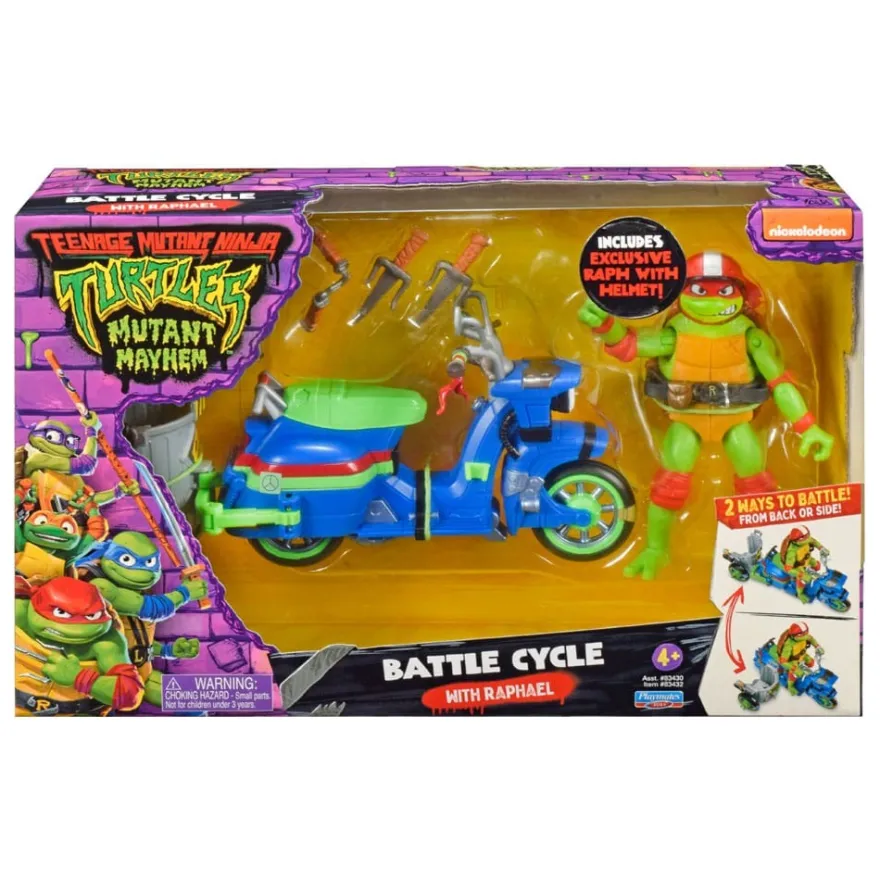 Teenage Mutant Ninja Turtles: Mutant Mayhem Turtle Cycle mit Beiwagen und Raphael
