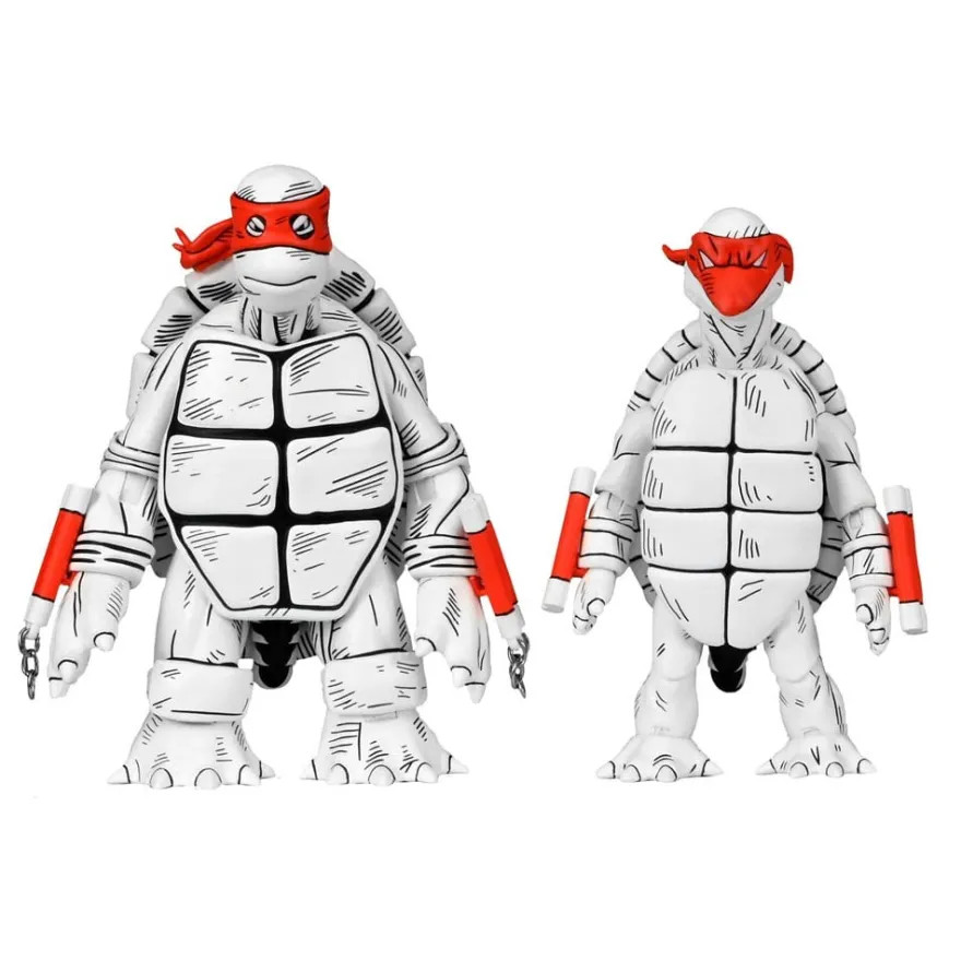 Teenage Mutant Ninja Turtles (Mirage Comics) Actionfiguren 2er-Pack Black and White First Turtles 18