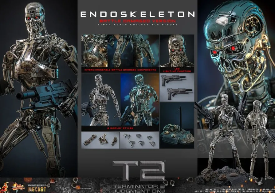 Terminator 2 Movie Masterpiece Actionfigur 1/6 Endoskelett (Battle Damaged Version) 31 cm