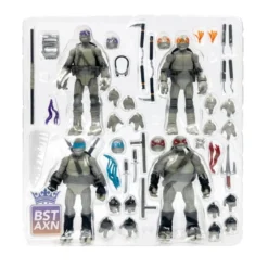 TMNT BST AXN Turtles IDW Comic Black and White 5-Inch Actiofigur 4-Pack - SDCC 2023 Exclusive