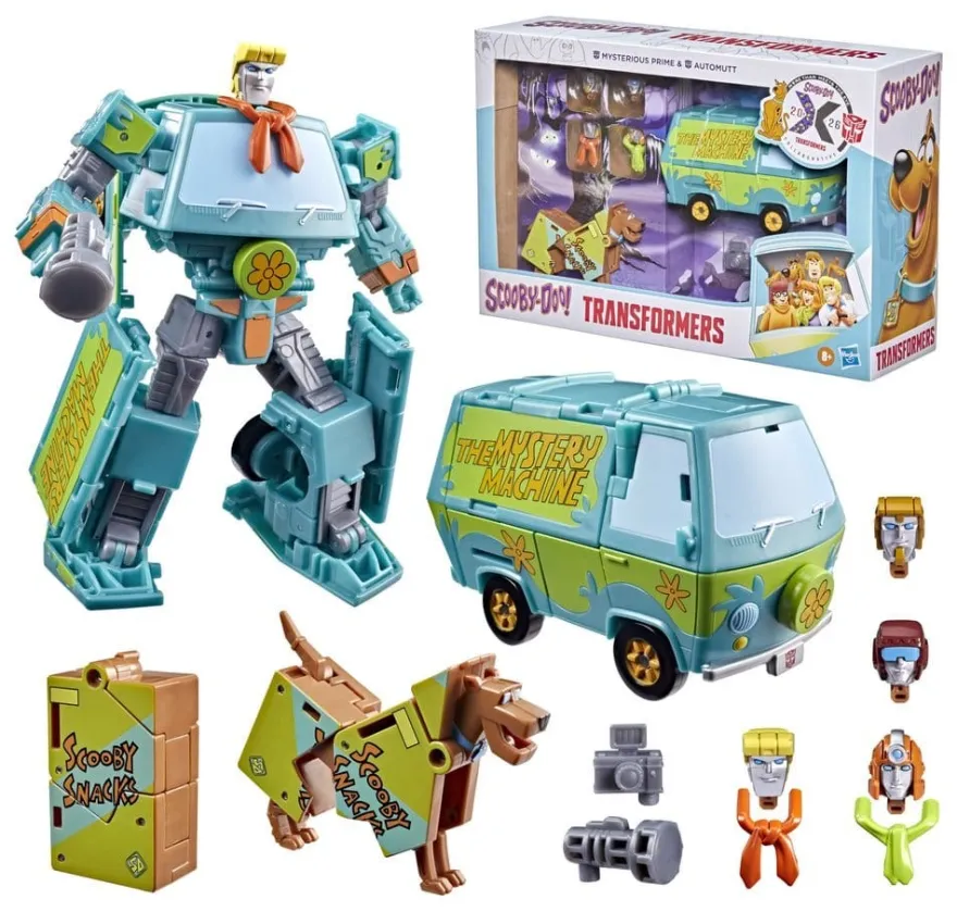 Transformers x Scooby-Doo Actionfiguren 2er-Pack Mysterious Prime & Automutt 15 cm