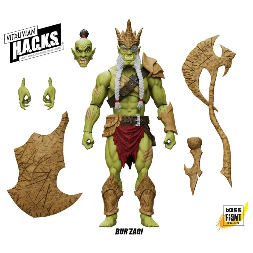 Vitruvian H.A.C.K.S. Actionfigur Mighty Orc Sovran Bur'Zagi