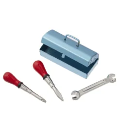 Werkzeugkasten mit Werkzeug - Metall - 3 cm- 4-teilig