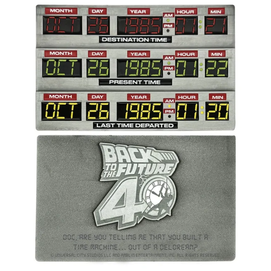 Zurück in die Zukunft Metallbarren 40th Anniversary Time Circuits Limited Edition